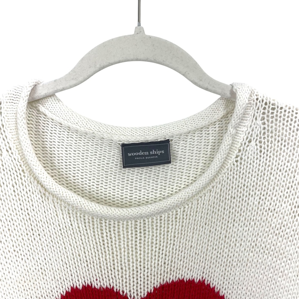 Wooden Ships rainbow lips sweater Size M/L cream boho festival - Picture 5 of 8